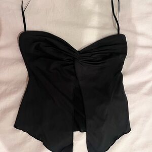 Edikted Black Strapless Top with Twist Detail